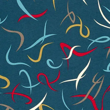 Viscose blauw met multicolor strepen